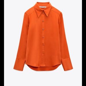 Orange long sleeve shirt - Zara